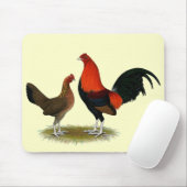 Old English Game Bantams: BB Red Pair Mousepad (Mit Mouse)