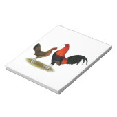 Old English Game Bantams: BB Red Pair Notizblock (Rotiert)