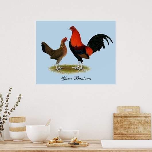 Old English Game Bantams: BB Red Pair Poster (Küche)