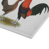 Old English Game Bantams: BB Red Pair Schneidebrett (Ecke)