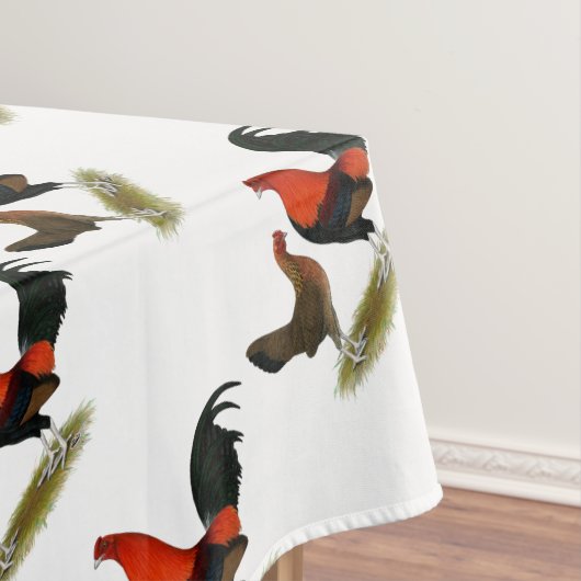 Old English Game Bantams: BB Red Pair Tischdecke (Beispiel)
