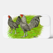 Old English Game Barred Chickens Case-Mate iPhone Hülle (Rückseite (Horizontal))