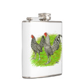 Old English Game Barred Chickens Flachmann (Rechts)
