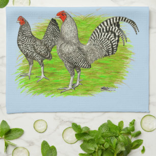 Old English Game Barred Chickens Geschirrtuch