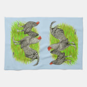 Old English Game Barred Chickens Geschirrtuch (Horizontal)