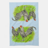 Old English Game Barred Chickens Geschirrtuch (Vertikal)