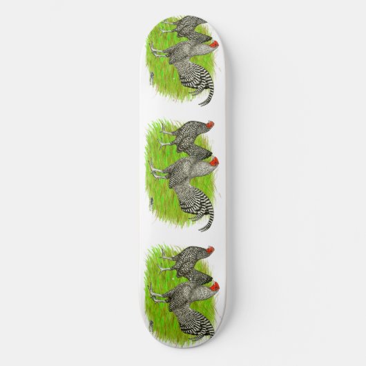 Old English Game Barred Chickens Skateboard (Vorderseite)