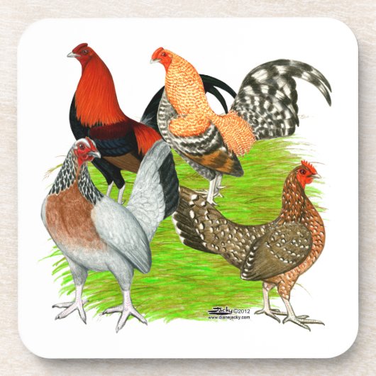 Old English Game Quartett Getränkeuntersetzer (Vorderseite)
