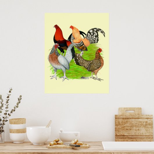 Old English Game Quartett Poster (Küche)