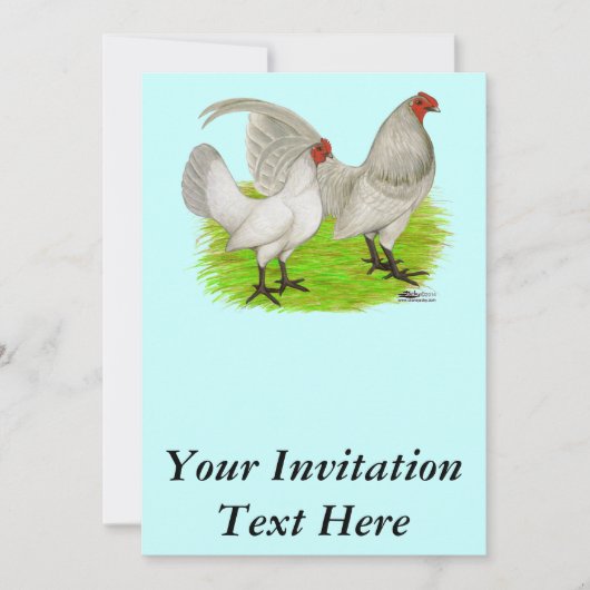 Old English Game Self Blue Einladung (Vorderseite)