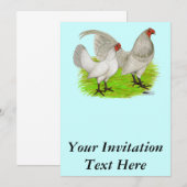 Old English Game Self Blue Einladung (Vorne/Hinten)