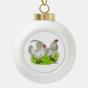 Old English Game Self Blue Keramik Kugel-Ornament