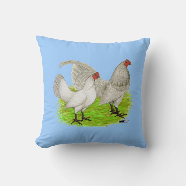 Old English Game Self Blue Kissen (Vorderseite)