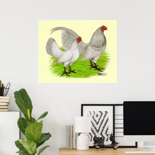 Old English Game Self Blue Poster (Heimbüro)