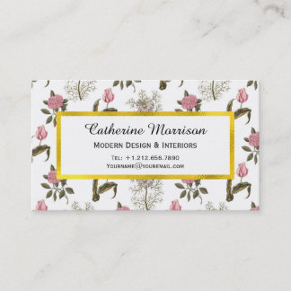 Old English Garden Vintag Floral Muster Visitenkarte