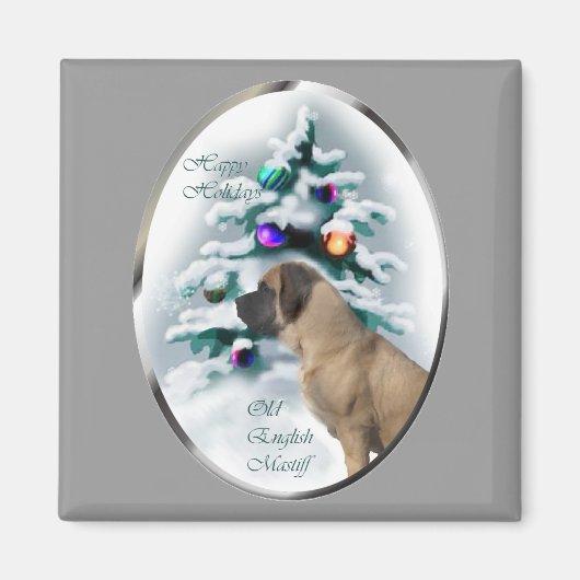 Old English Mastiff Christmas Geschenke Magnet (Vorne)