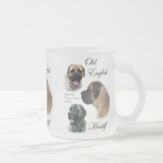 Old English Mastiff Geschenke Mattglastasse (Rechts)