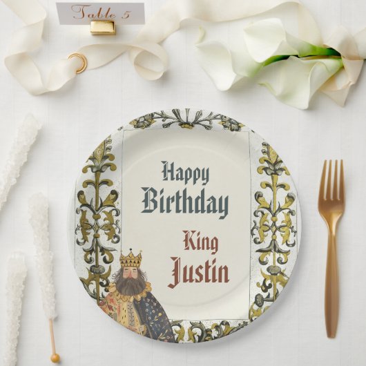 Old English Medieval Renaissance King Birthday  Pappteller (Hochzeit)