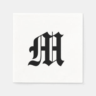 Old English Monogram Initial Serviette