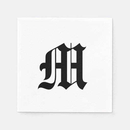 Old English Monogram Initial Serviette (Vorderseite)