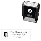 Old English Monogram Rücksendeadresse Permastempel (Beispiel)