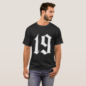 Old English Number 19 oder neunzehn T-Shirt (Vorne ganz)