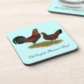 Old English Pheasant Fowl Getränkeuntersetzer (Linke Seite)