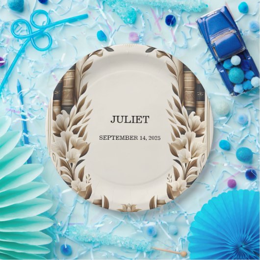 Old English Retro Book Club Cover Brautparty Pappteller (Party)