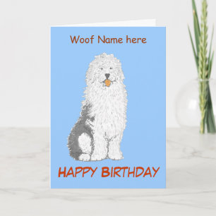 Old English Sheep Dog Birthday Card Karte
