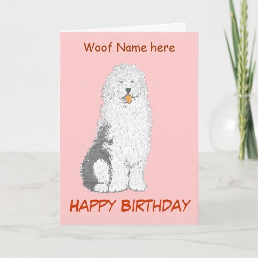 Old English Sheep Dog Birthday Card Karte (Vorderseite)