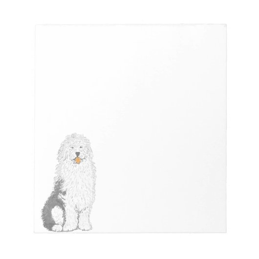 Old English Sheep Dog Note Pad Notizblock (Vorderseite)