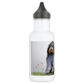 Old English Sheep Dog Welpe und Poppies Edelstahlflasche (Links)