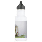 Old English Sheep Dog Welpe und Poppies Edelstahlflasche (Rechts)