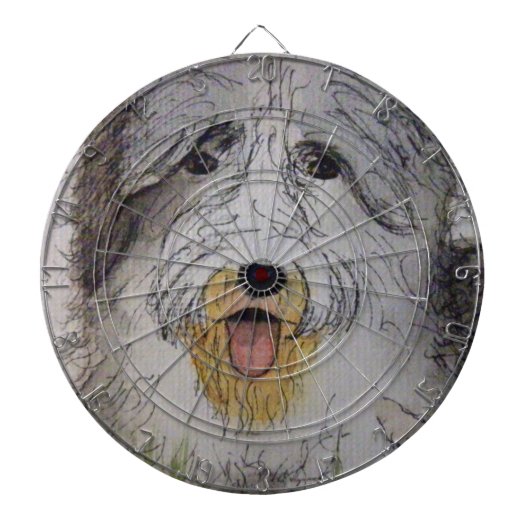 Old English Sheep Doppy Welpe Dartscheibe (vorne)