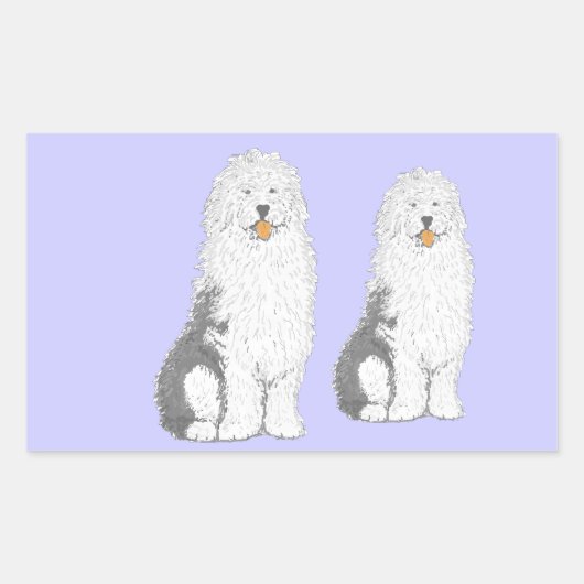 Old English Sheep Hund mehrere Produkte Rechteckiger Aufkleber (Vorderseite)
