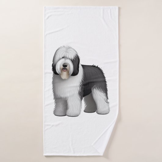 Old English Sheepdog 10 Badehandtuch (Badehandtuch)