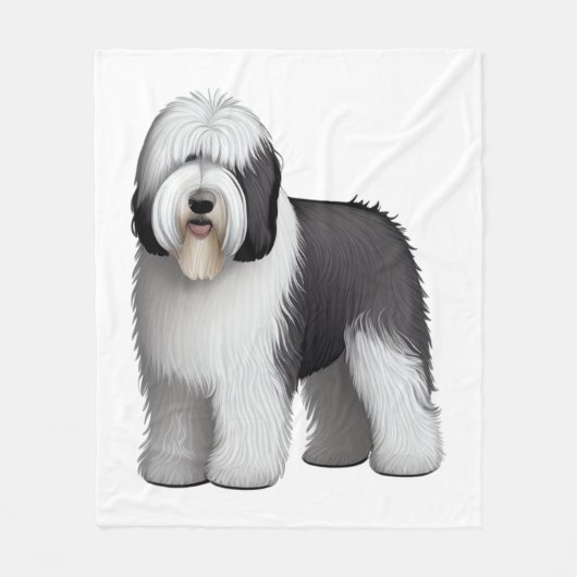 Old English Sheepdog 10 Fleecedecke (Vorderseite)