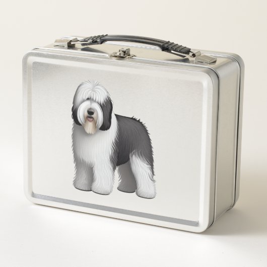 Old English Sheepdog 10 Metall Brotdose (Vorderseite)