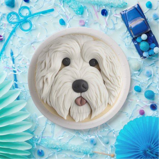 Old English Sheepdog 3D Inspiriert Pappteller (Party)