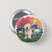Old English Sheepdog #6 Button (Vorne & Hinten)