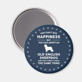Old English Sheepdog Adoption Glück Magnet (Vorderseite/Rückseite)