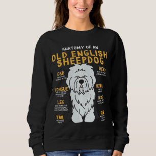 Old English Sheepdog Anatomie Funny Dog Mama Vater Sweatshirt
