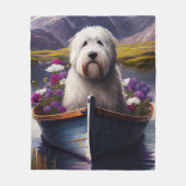 Old English Sheepdog auf Paddle: Ein Landschaftlic Fleecedecke (Vorderseite)