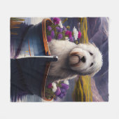 Old English Sheepdog auf Paddle: Ein Landschaftlic Fleecedecke (Vorderseite (Horizontal))