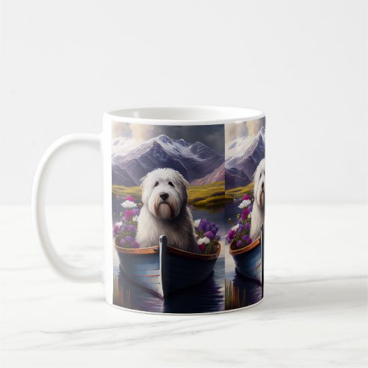 Old English Sheepdog auf Paddle: Ein Landschaftlic Kaffeetasse (Links)