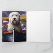 Old English Sheepdog auf Paddle: Ein Landschaftlic Karte (Innenseite)