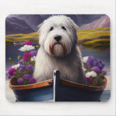 Old English Sheepdog auf Paddle: Ein Landschaftlic Mousepad (Vorne)