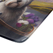 Old English Sheepdog auf Paddle: Ein Landschaftlic Schneidebrett (Ecke)