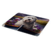 Old English Sheepdog auf Paddle: Ein Landschaftlic Schneidebrett (Ecke)