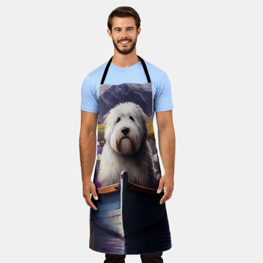 Old English Sheepdog auf Paddle: Ein Landschaftlic Schürze (Getragen)